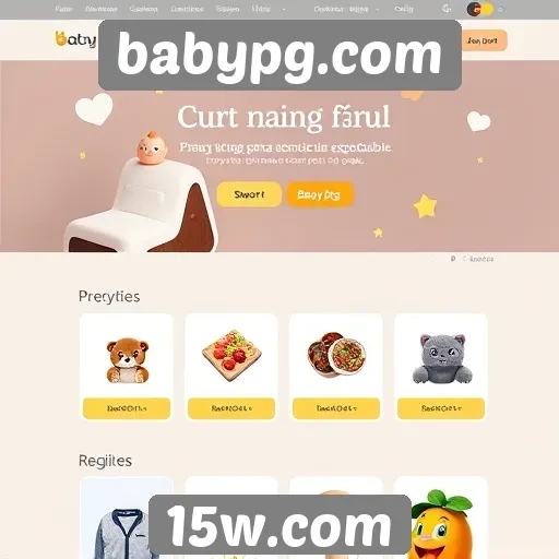 Interface do usuário do site babypg.com